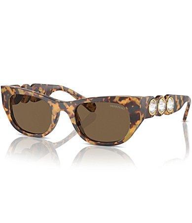 Swarovski Womens SK6022F 53mm Havana Crystal  Cat Eye Sunglasses Product Image