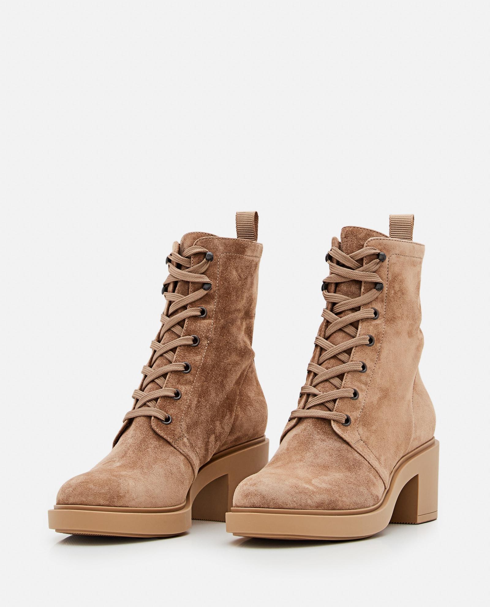 Tan Suede Foster Lace-up Boots In Brown product image