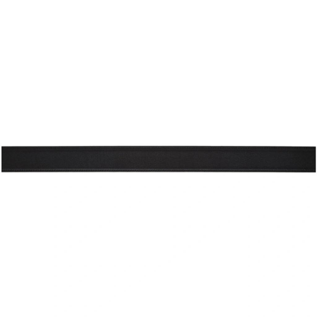 SAINT LAURENT Golden Ysl Monogram Leather Belt In Black Product Image