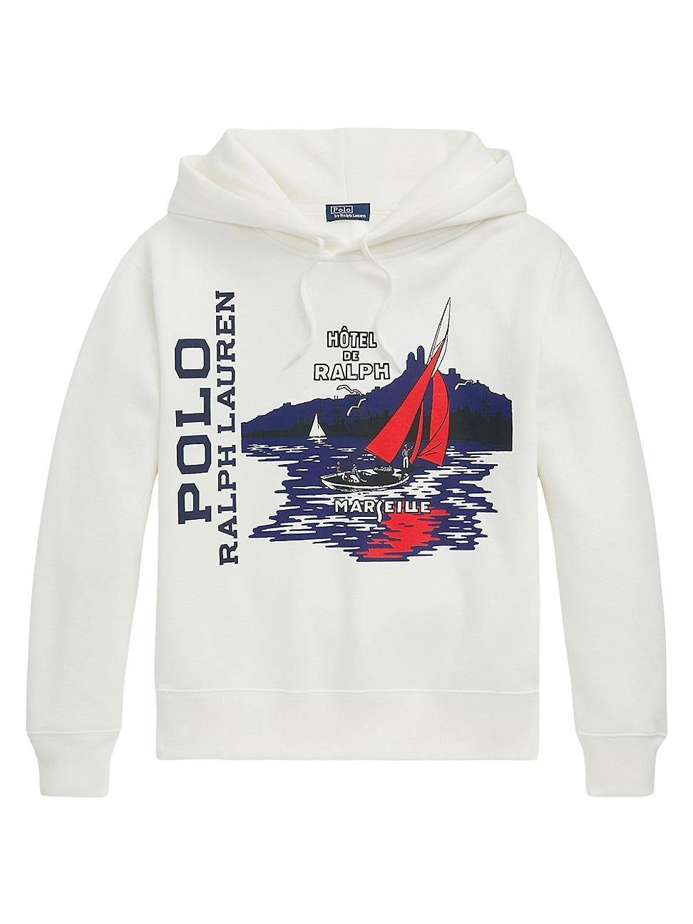 Womens Sailboat Graphic Fleece Hoodie Product Image