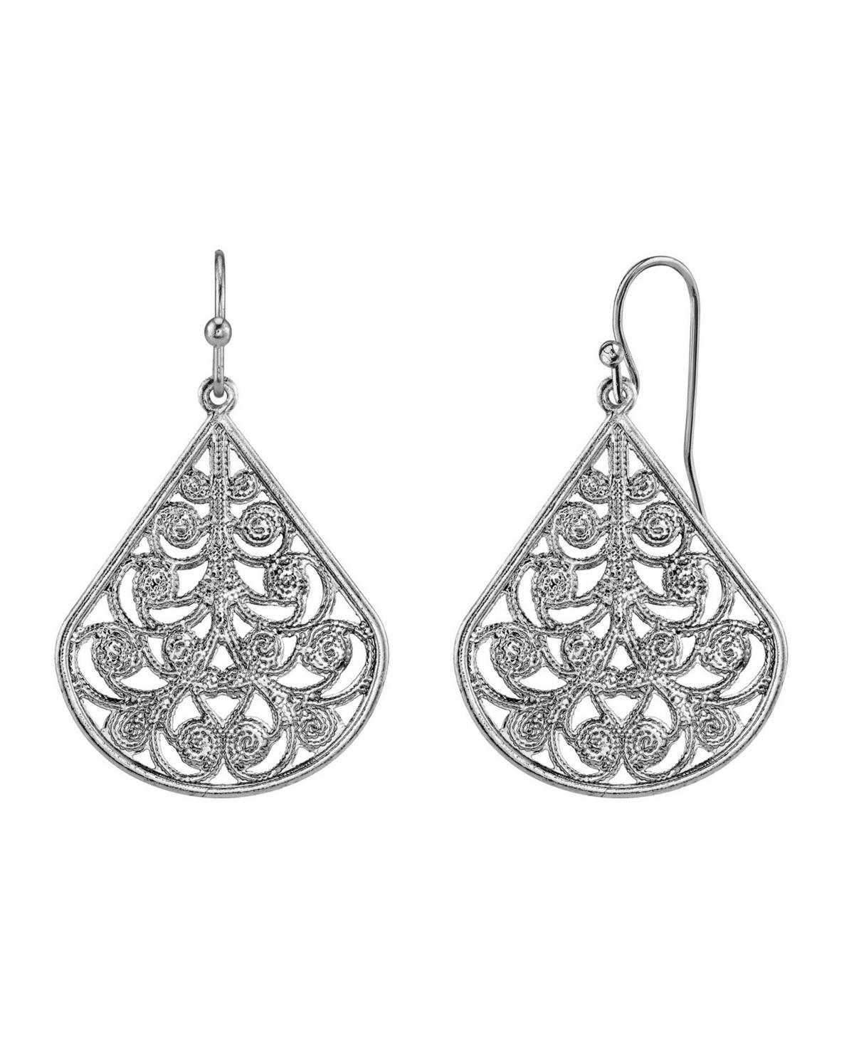 2028 Gold Tone Filigree Pear-shaped Earrings Product Image