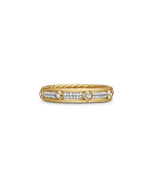 Womens Modern Renaissance Ring In 18K Yellow Gold With Full Pav Diamonds Product Image