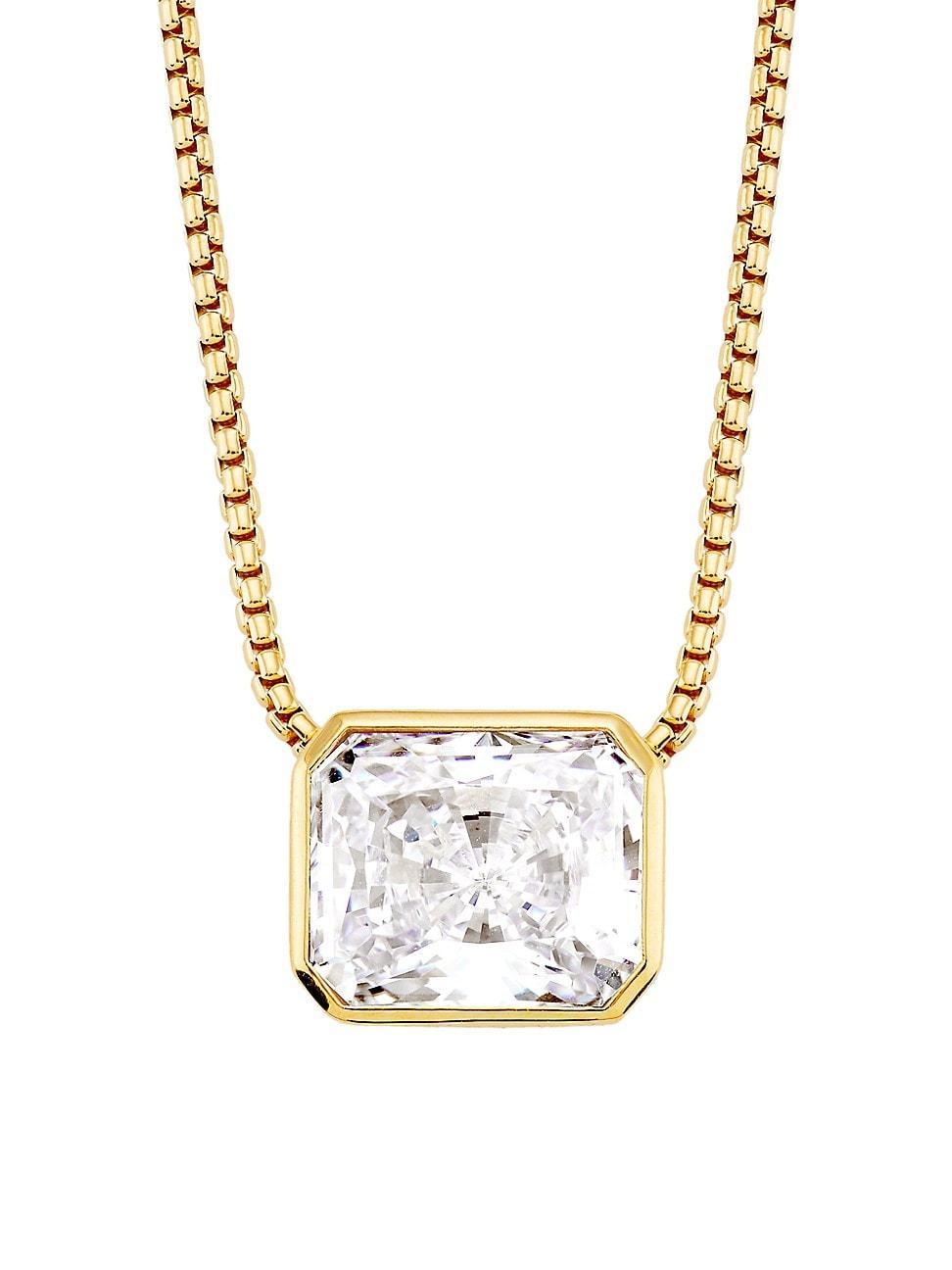 Womens Feliz 18K-Gold-Plated & Cubic Zirconia XL Pendant Necklace Product Image