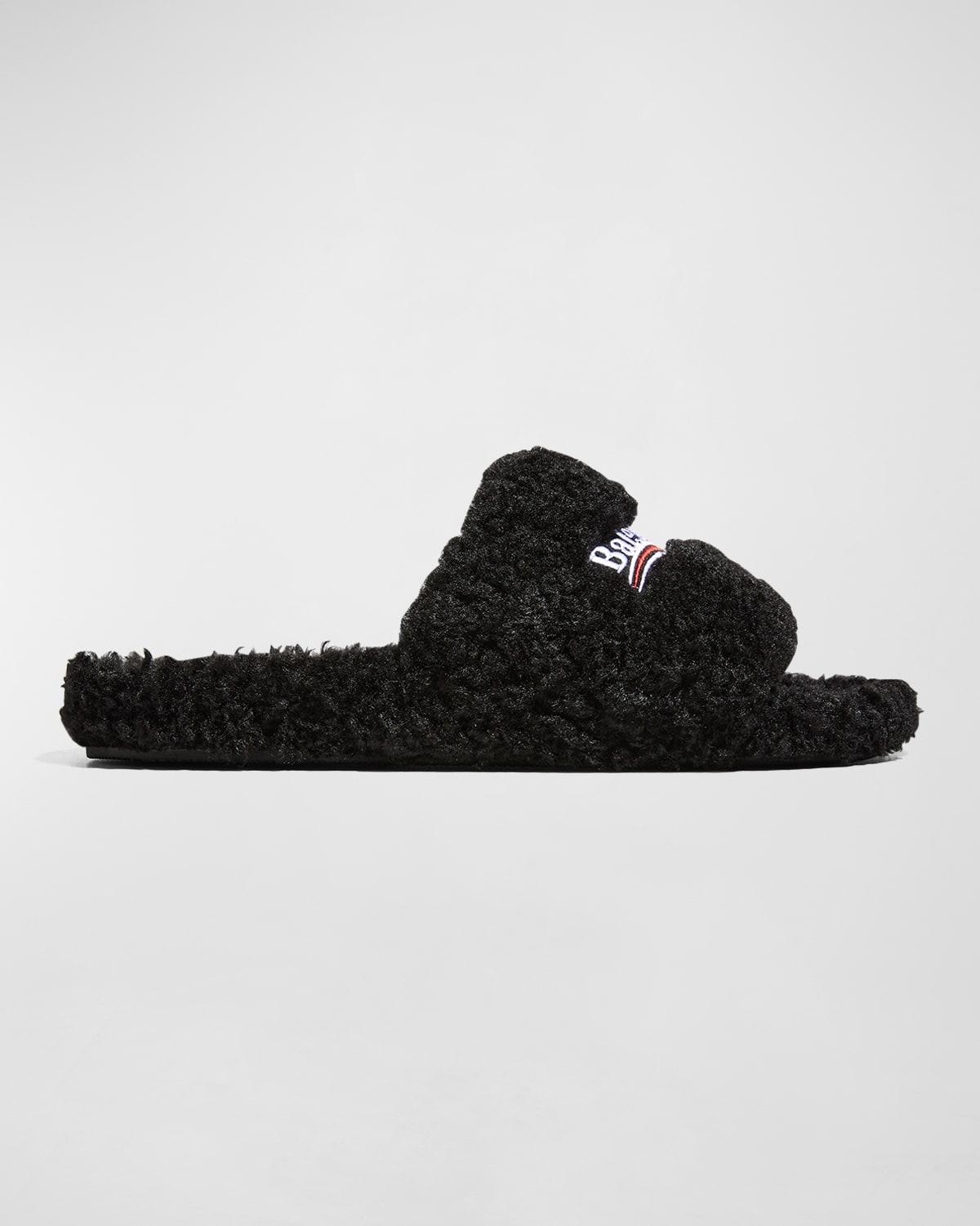 Mens Furry Slide Sandals Product Image