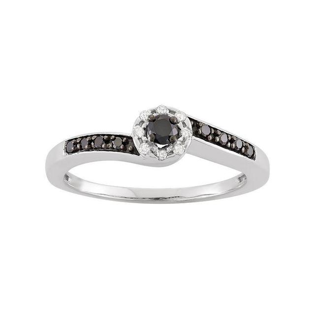 Jewelexcess 1/2 Carat T.W. Black Diamond Sterling Silver Openwork Ring, Womens Product Image