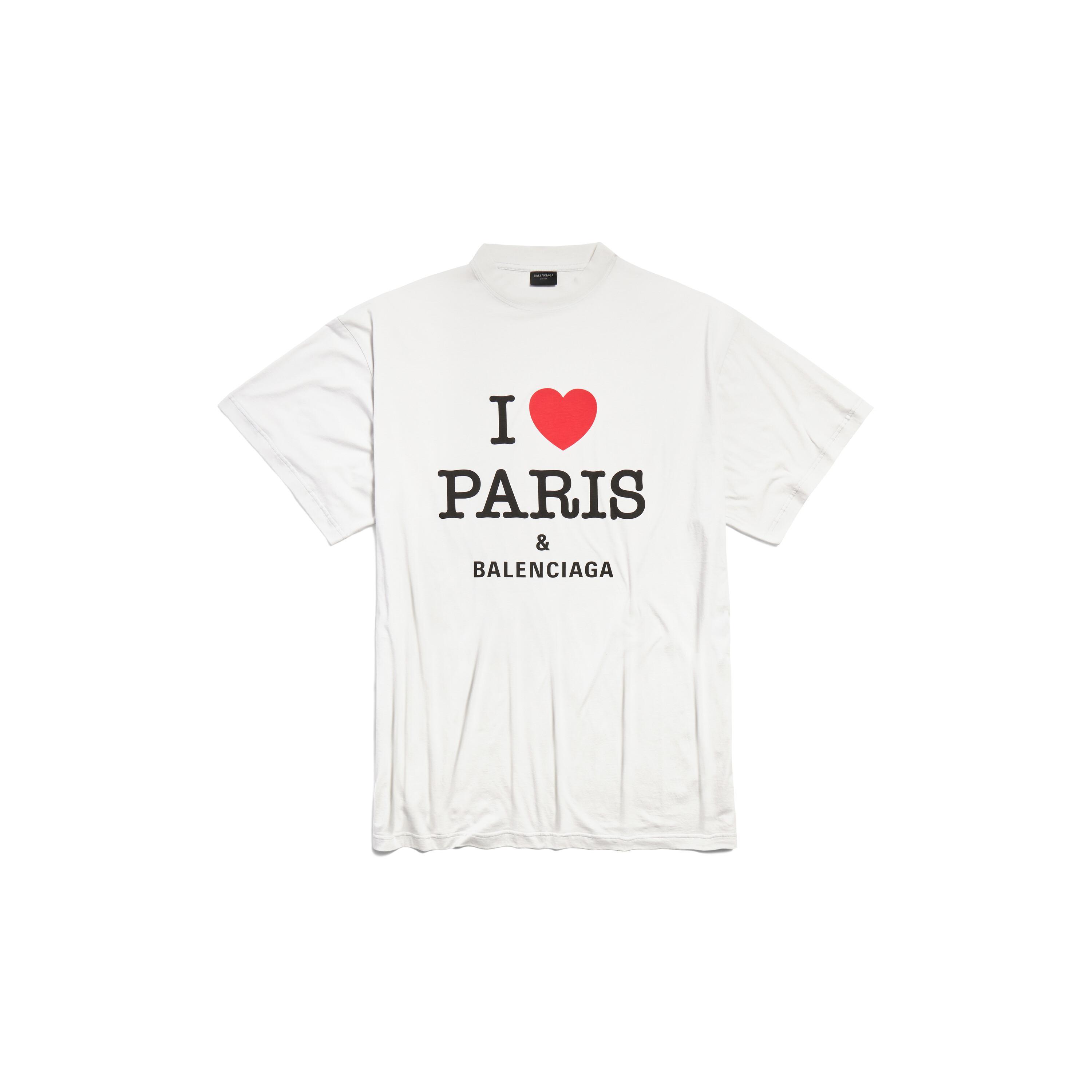 I Love Paris & Balenciaga T-shirt Oversized  in White Product Image