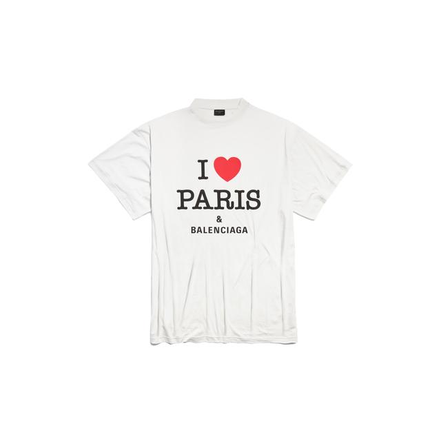 i love paris & balenciaga t-shirt oversized  Product Image