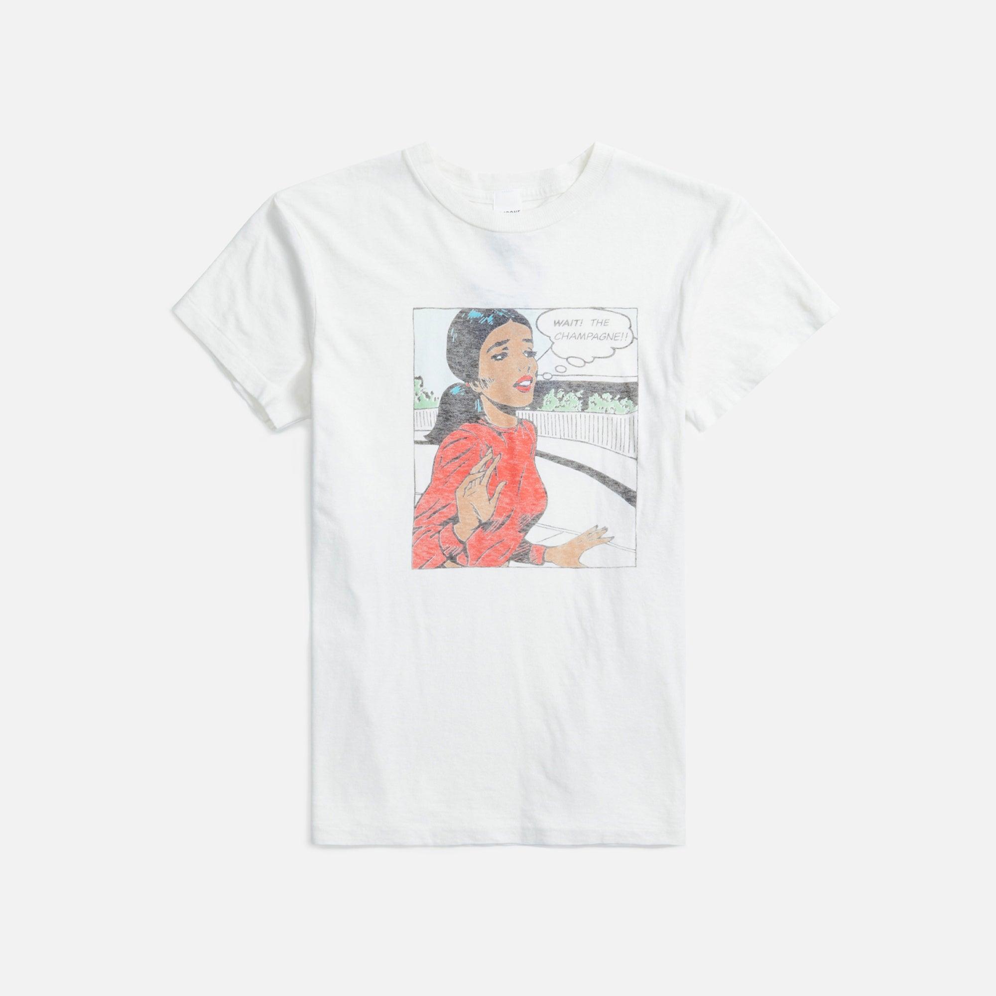 ReDone 70s Loose Tee The Champagne - Vintage White Female Product Image