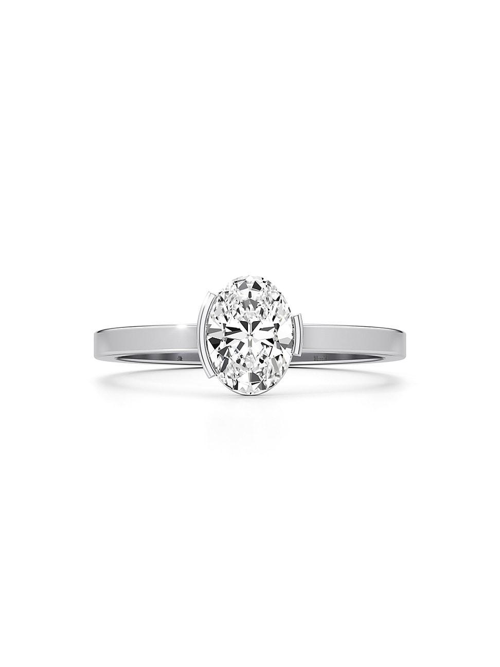 Womens Meta Ovum 18K White Gold & 1.00 TCW Lab-Grown Diamond Solitaire Ring Product Image