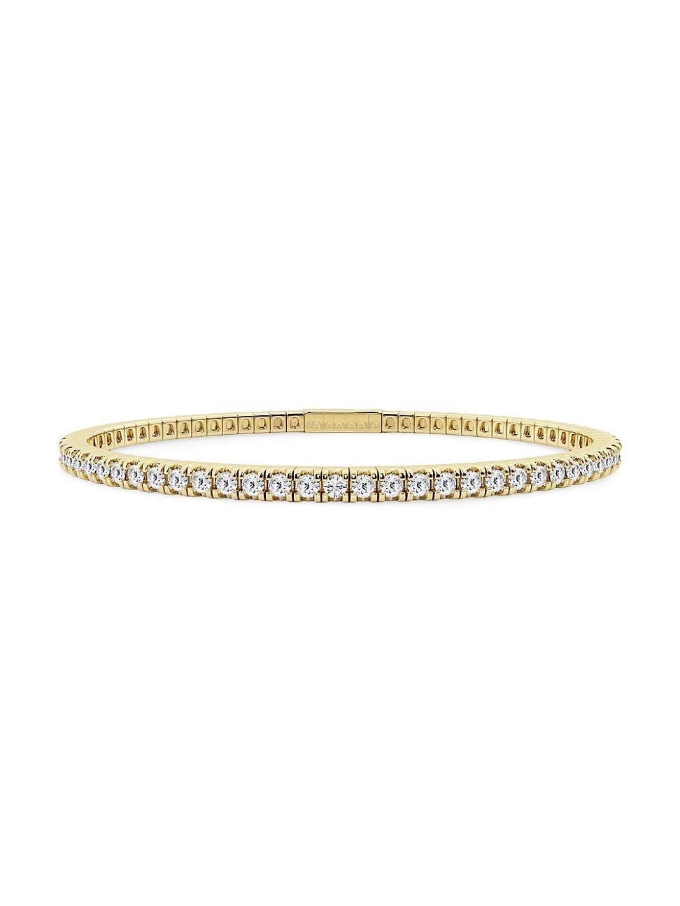 Womens 14K Yellow Gold & Round Lab-Grown Diamond Flexible Tennis Bangle/1.00-10.00 TCW Product Image