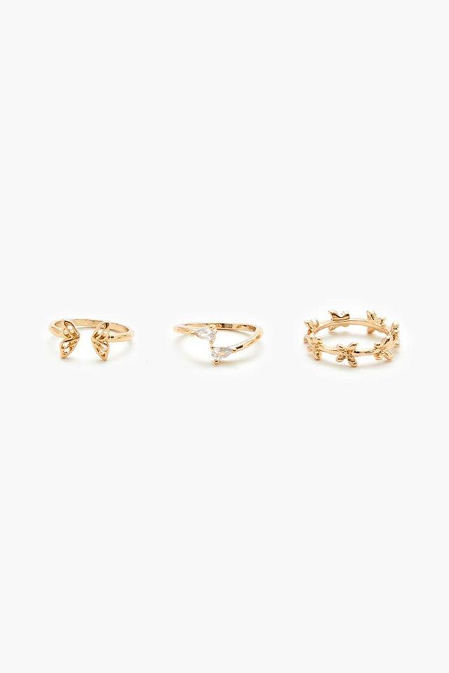 Rhinestone Butterfly Ring Set | Forever 21 Product Image