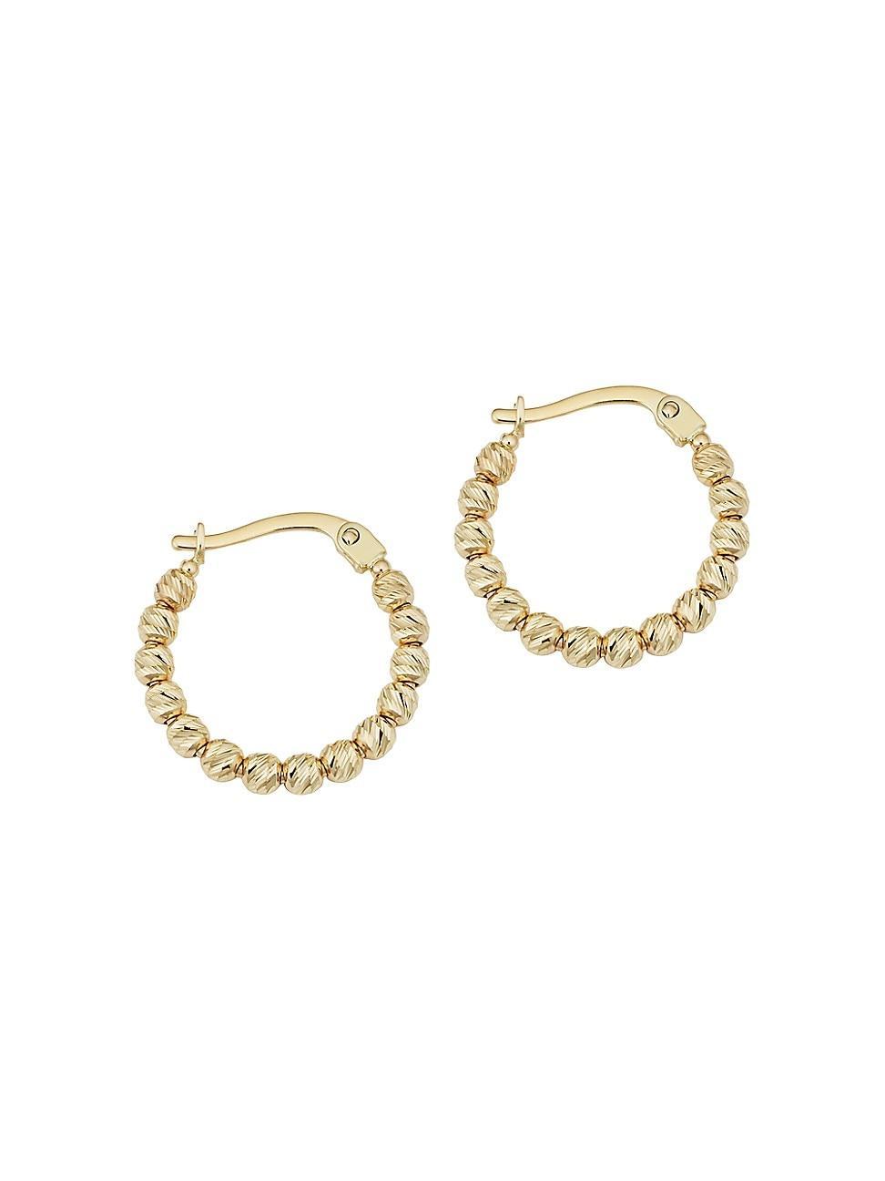 Womens 14K Yellow Gold Brilliant Ball Hoops Product Image