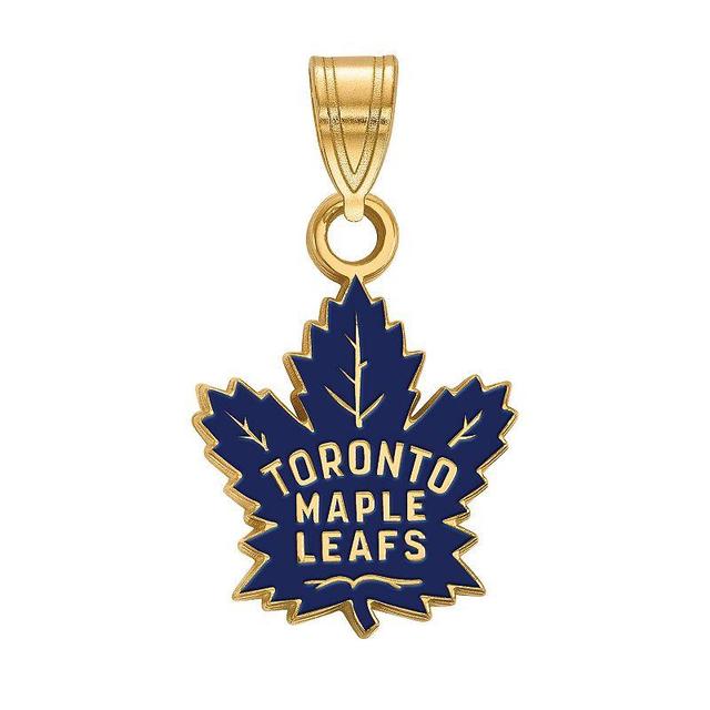 LogoArt Toronto Maple Leafs Sterling Silver Small Enamel Pendant, Womens, Gold Over Sterling Product Image