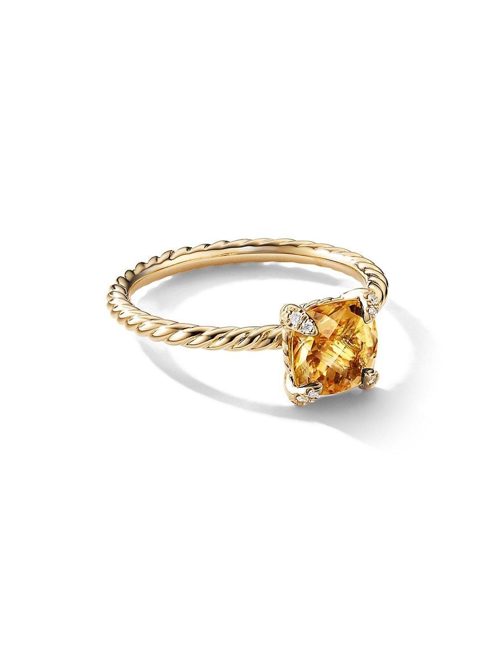 Womens Chatelaine Ring in 18K Yellow Gold with Pav Diamonds Product Image