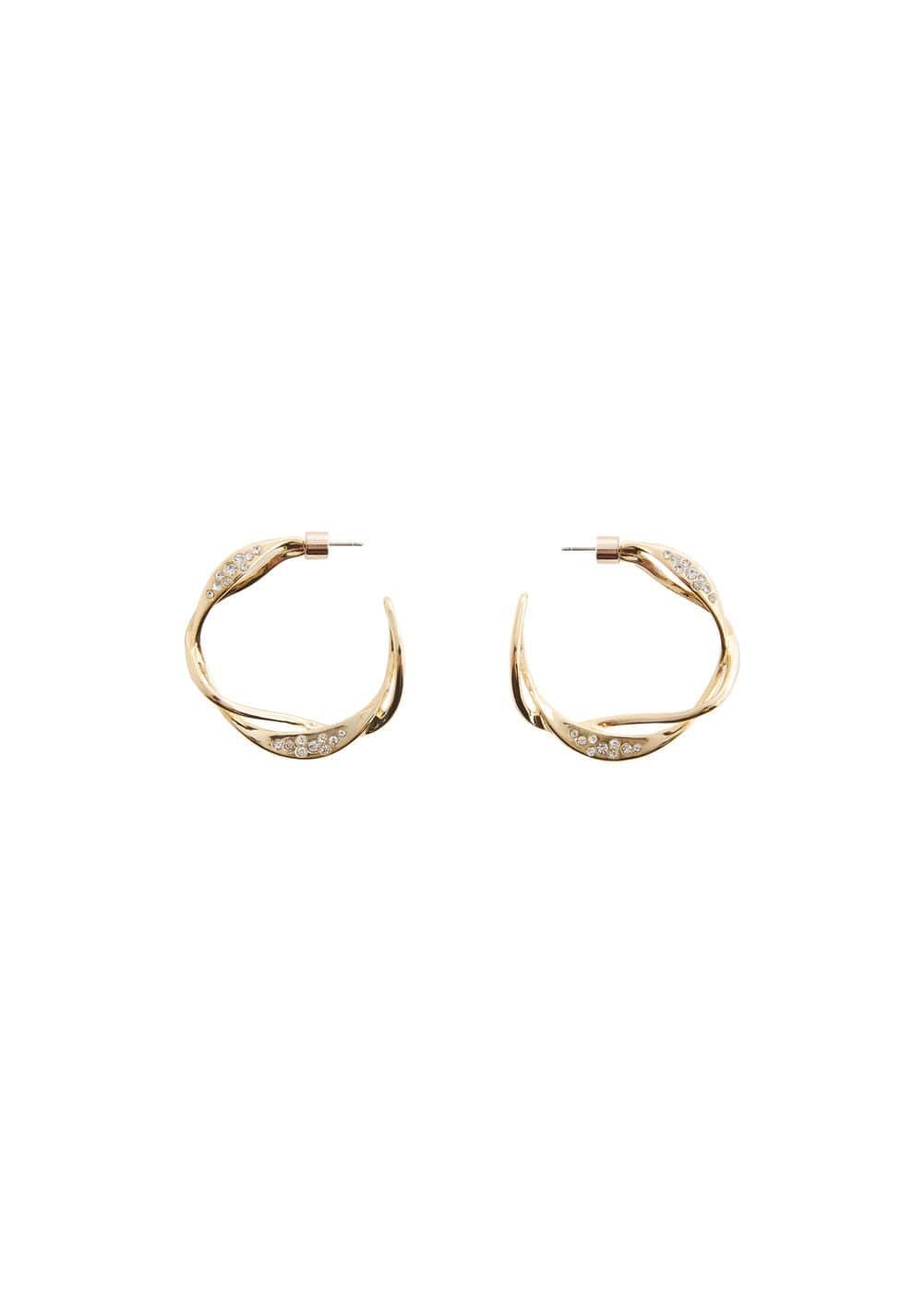 MANGO - Intertwined hoop earrings - One size - Women Product Image