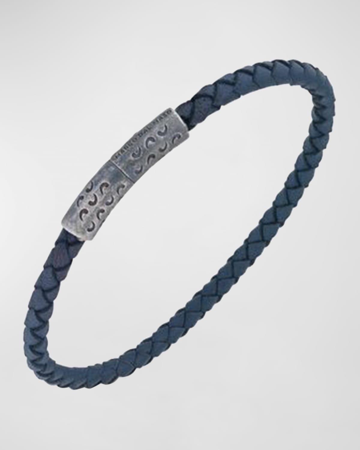 Mens Lash Woven Leather Bracelet with Trigger Clasp Product Image