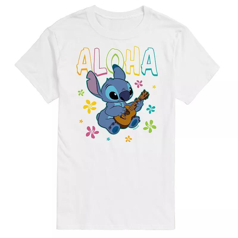 Disneys Lilo and Stitch Big & Tall Aloha Stitch Graphic Tee, Mens Blue Product Image