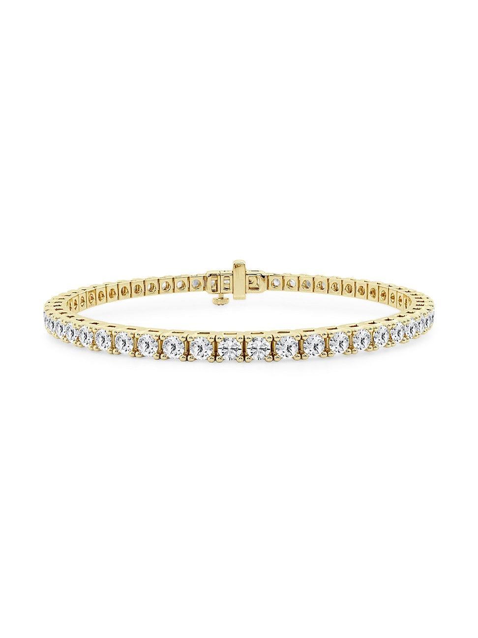 Womens 14K Yellow Gold & Round Lab-Grown Diamond 4-Prong Tennis Bracelet/5.00-20.00 TCW Product Image