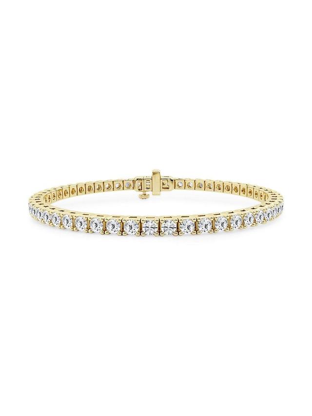 Womens 14K Yellow Gold & 5 TCW Round Lab-Grown Diamond Tennis Bracelet Product Image