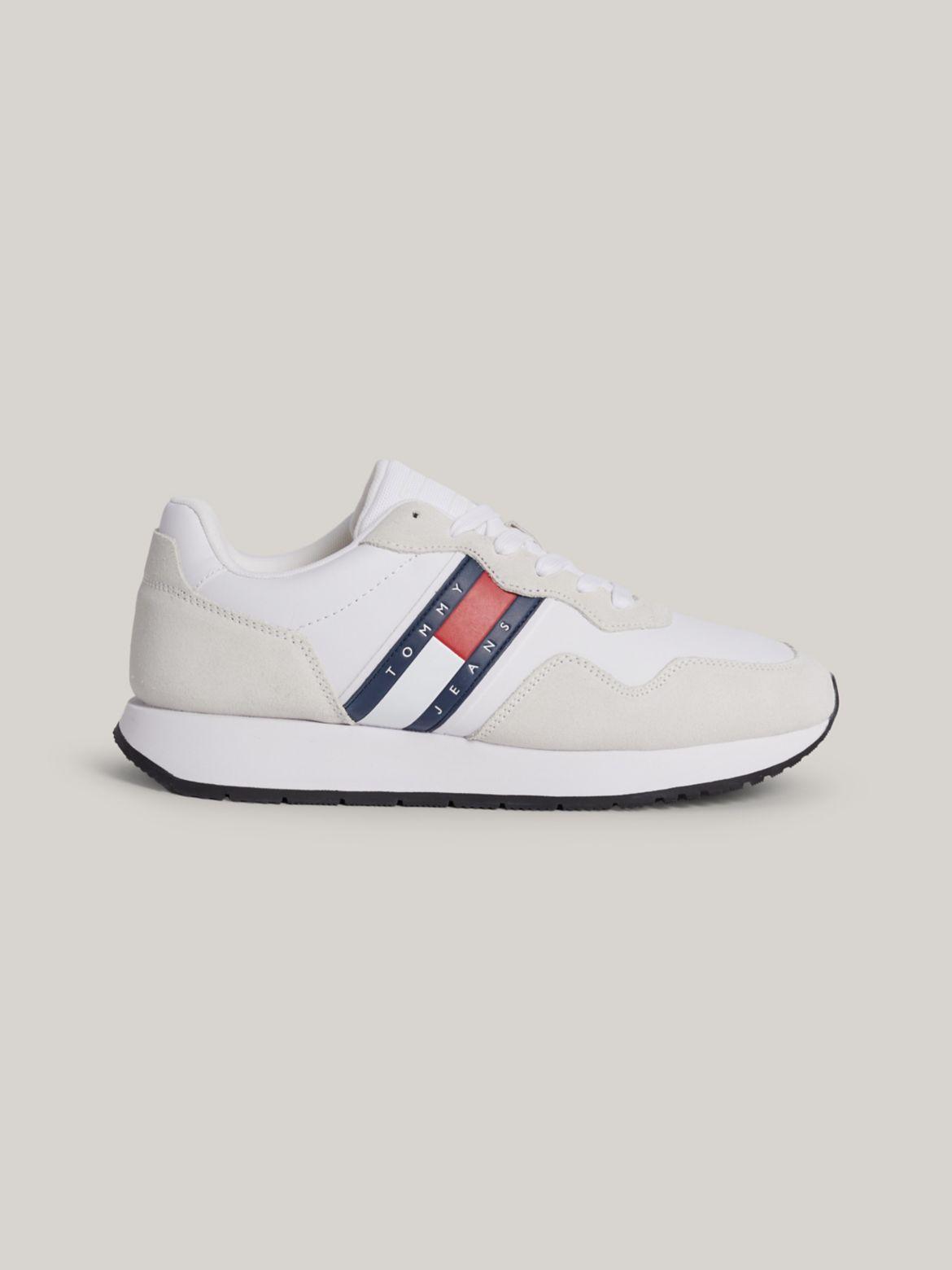 Tommy Hilfiger Men's TJ Flag Suede Cleated Sneaker - White - US 12 / EU 46 Product Image