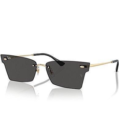 Ray-Ban Unisex Xime RB3730 64mm Irregular Sunglasses - Light Gold/Dark Grey Product Image