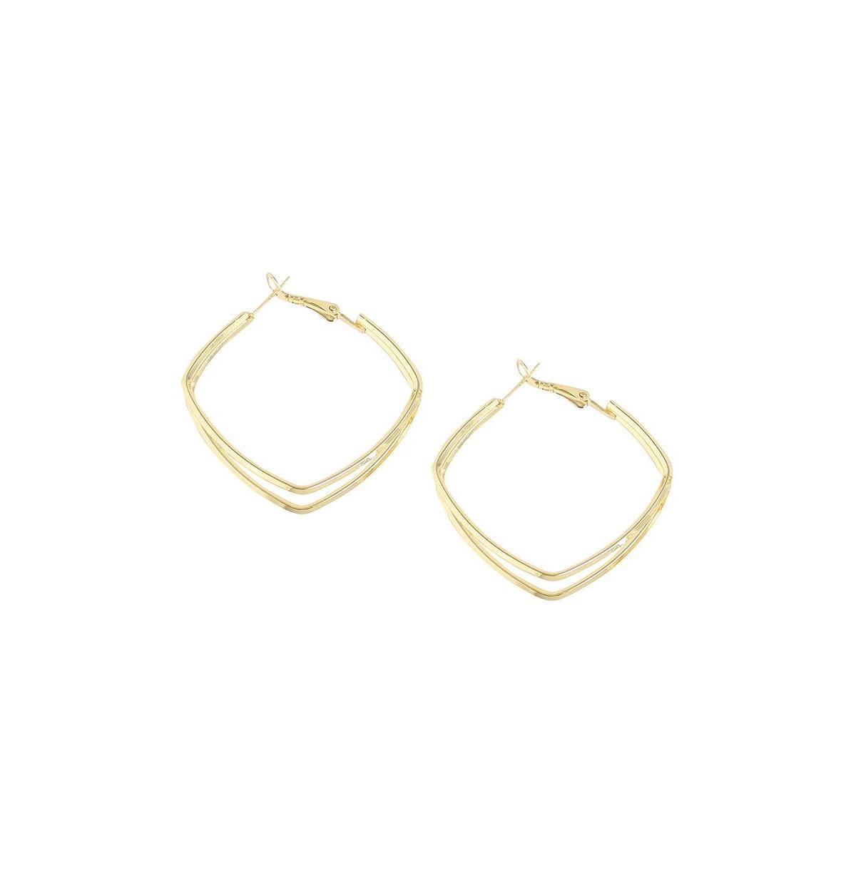 Sohi Womens Gold Sleek Hoop Earrings Product Image