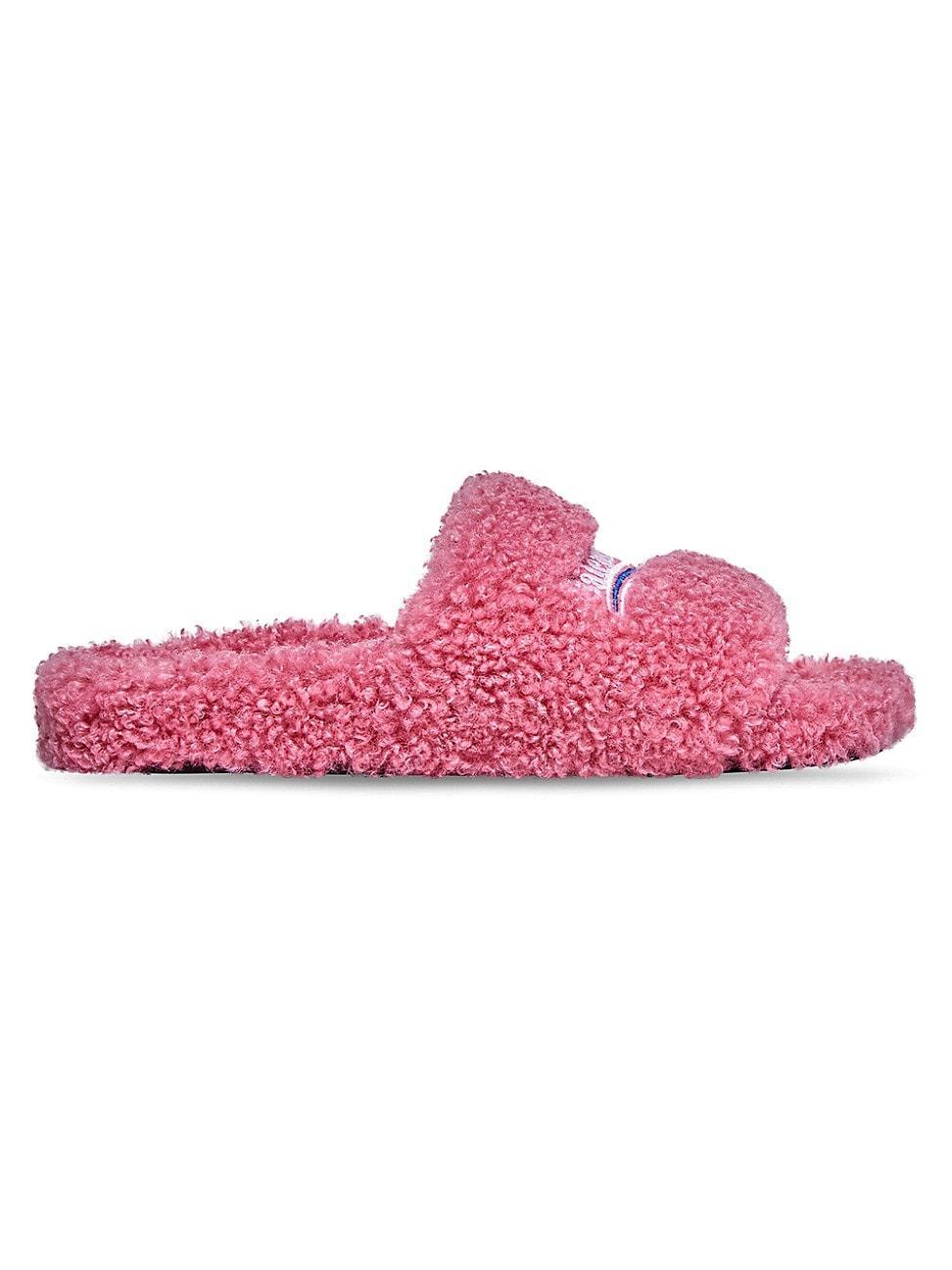 Womens Furry Slide Sandals Product Image