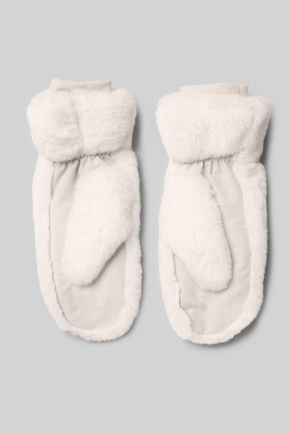 Faux Fur Mittens - Ivory Product Image