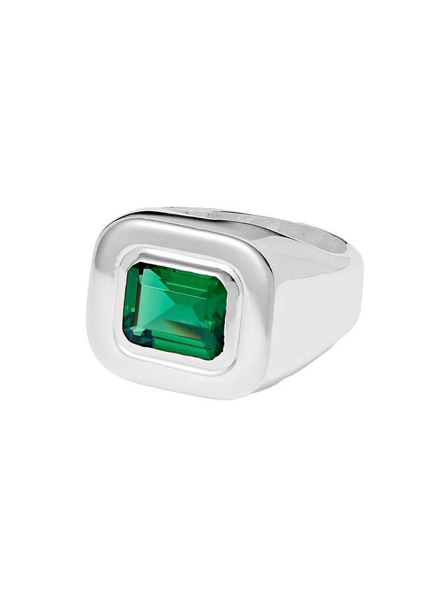 Mens Emerald Cut Signet Ring Product Image