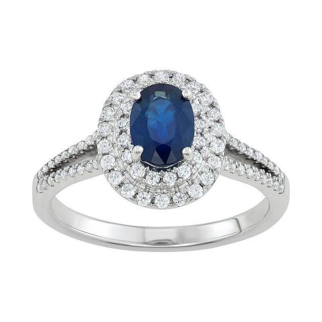 Simply Vera Vera Wang 14k White Gold Sapphire & 1/4 Carat T.W. Diamond Ring, Womens Product Image