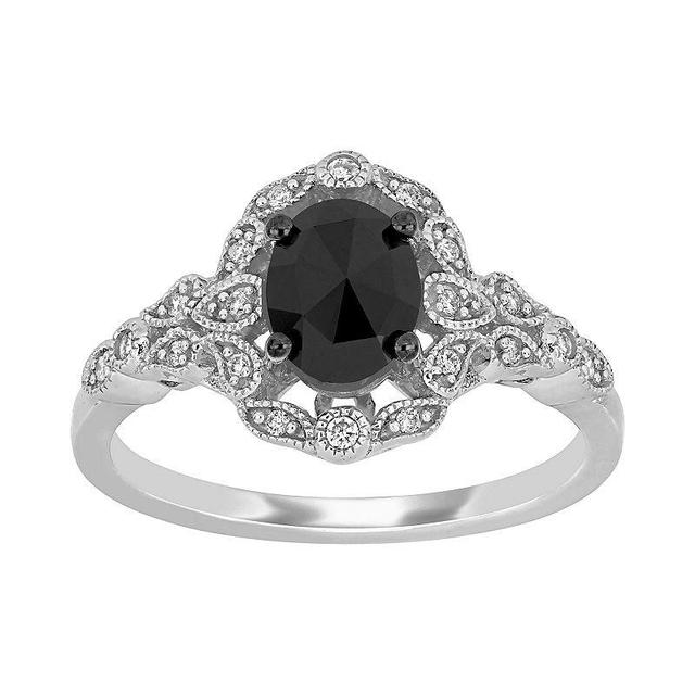 Stella Grace 14k White Gold 1 Carat T.W. Black & White Diamond Paisley Ring, Womens 14k Whgold Product Image