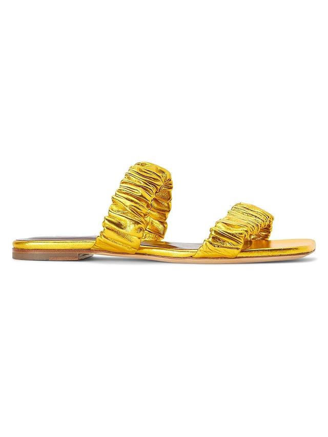 Womens Maya Ruched Metallic Leather Sandals Product Image