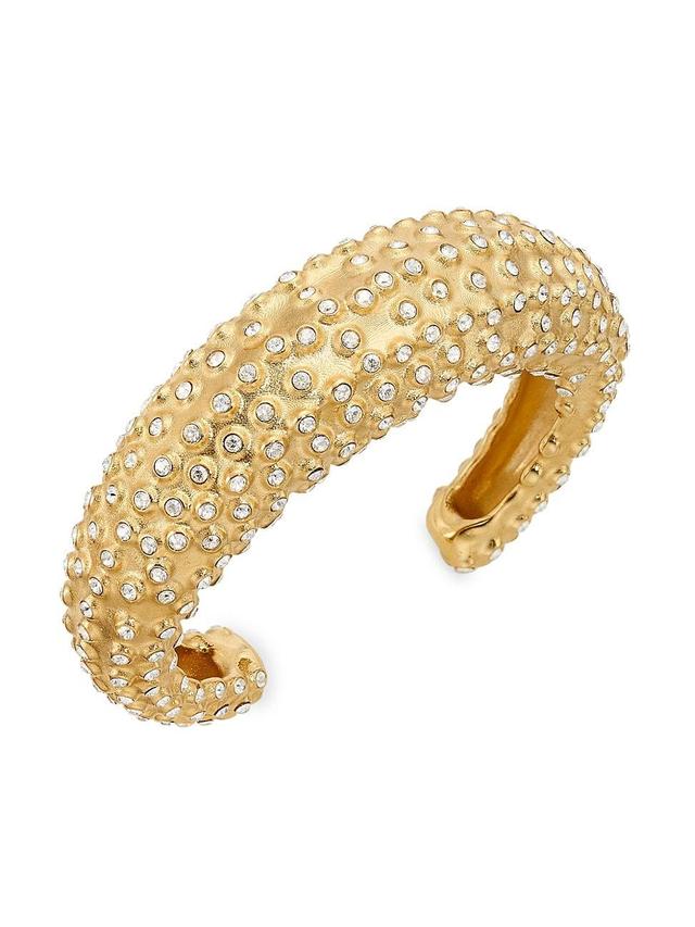 Womens Cactus Garland Goldtone & Crystal Glass Bangle Product Image