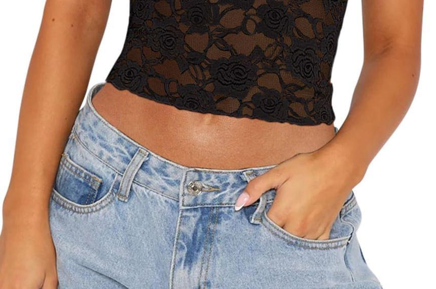 Floral Lace Crop Cami Top Product Image