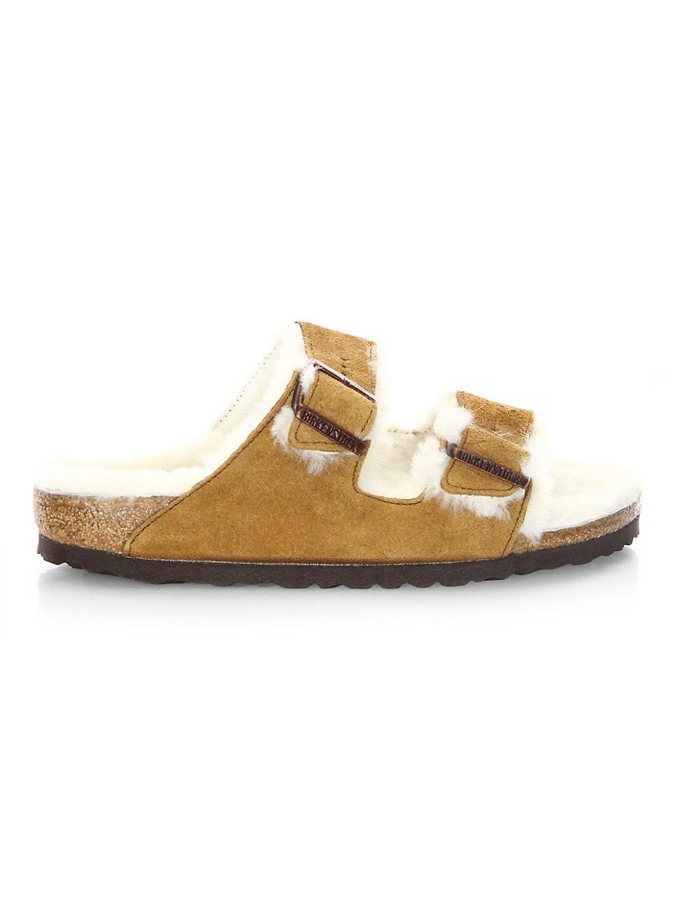 Birkenstock Arizona Genuine Shearling Lined Slide Sandal Product Image