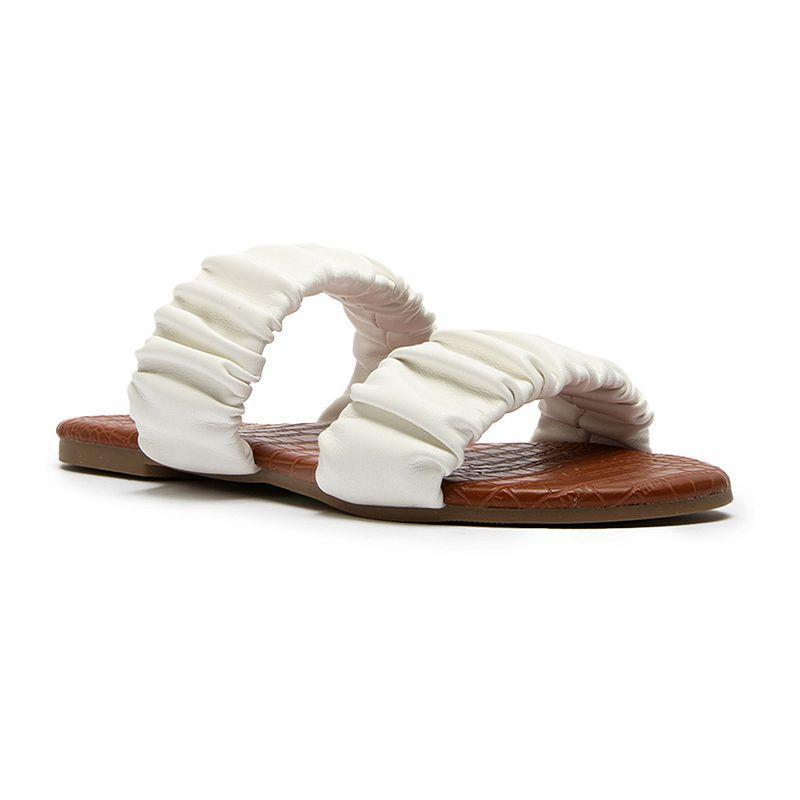 Qupid Archer-715X Womens Ruched Slide Sandals Product Image