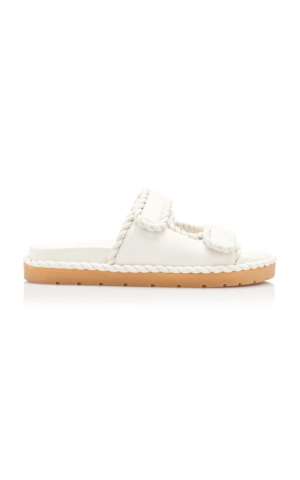 BOTTEGA VENETA Jack Leather Sandals In White Product Image