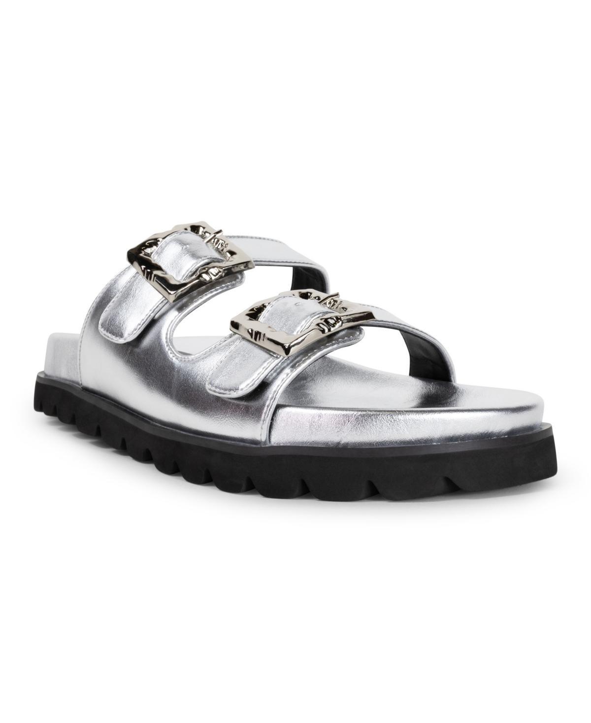 Smash Womens Kaia Double Band Buckle Sporty Flatform Footbed Slide Sandals product image