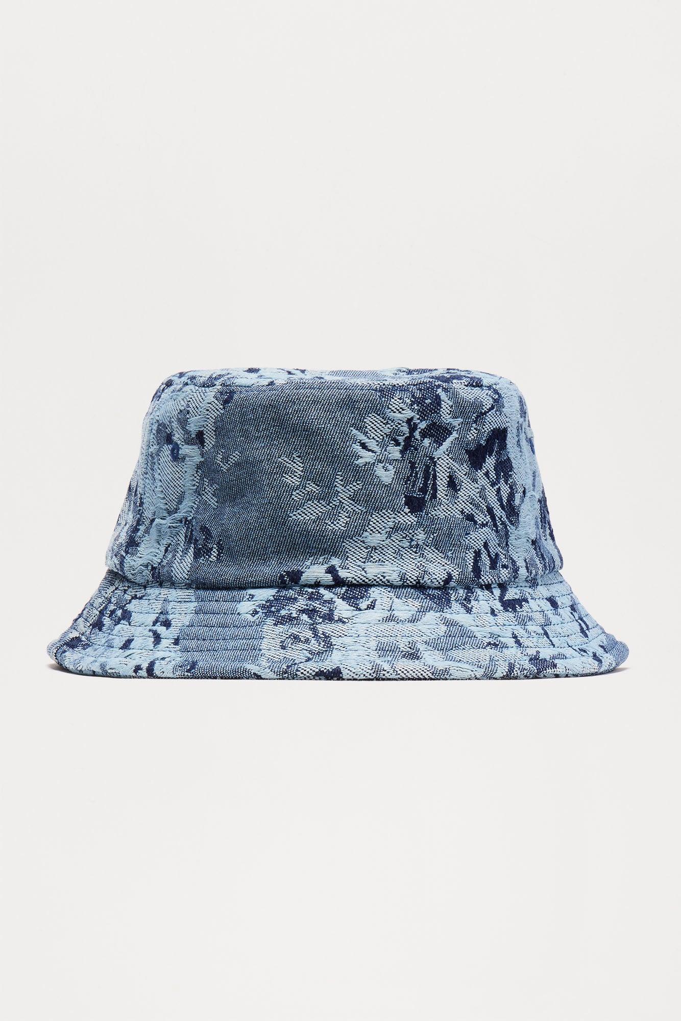 Jacquard Denim Bucket Hat - Blue Product Image