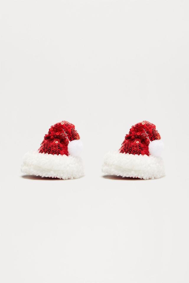 Santa Is Coming To Town 2 Piece Hair Clip Set - Red/combo Product Image