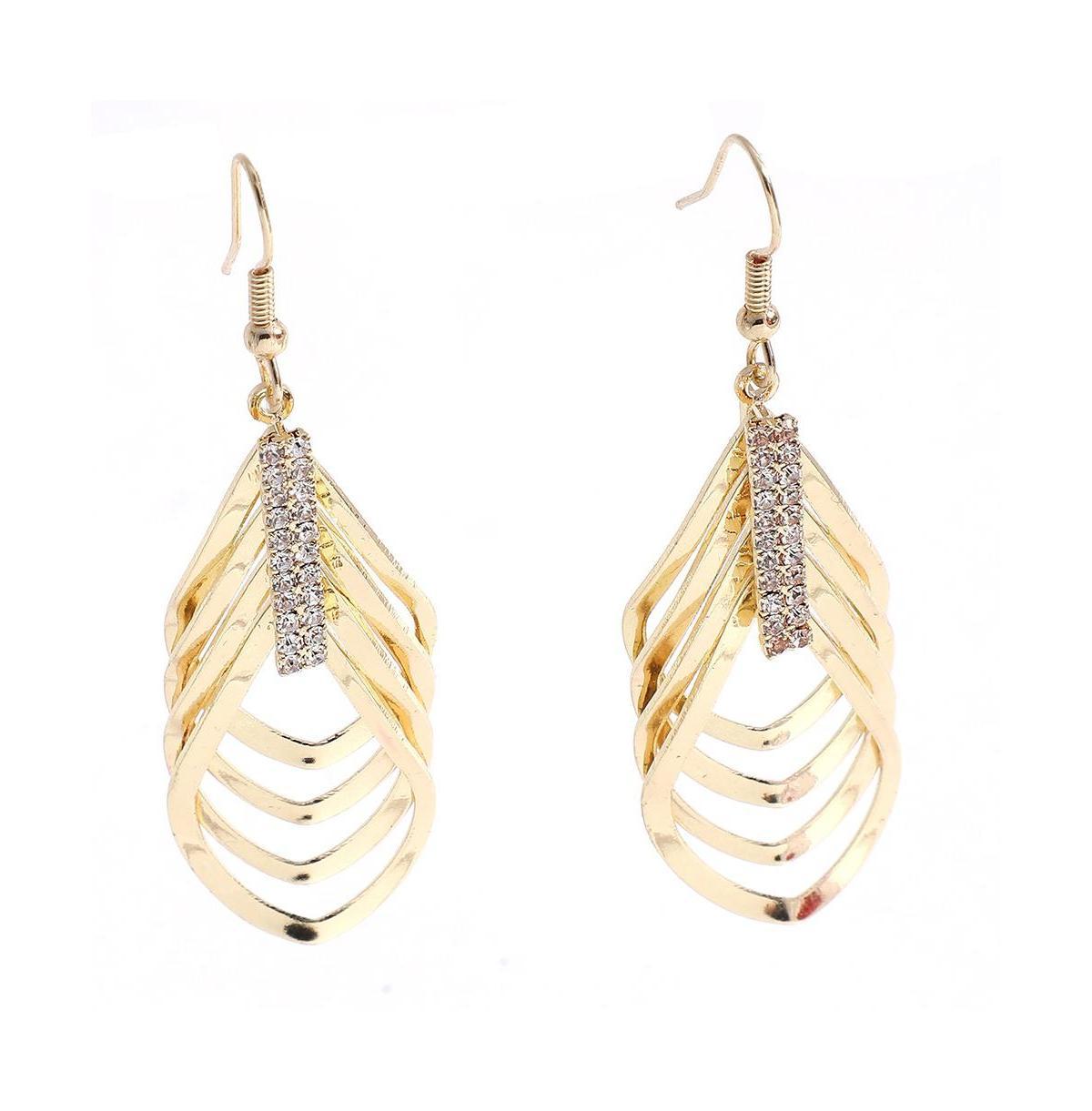 Sohi Womens Silver Ripple Drop Earrings Product Image