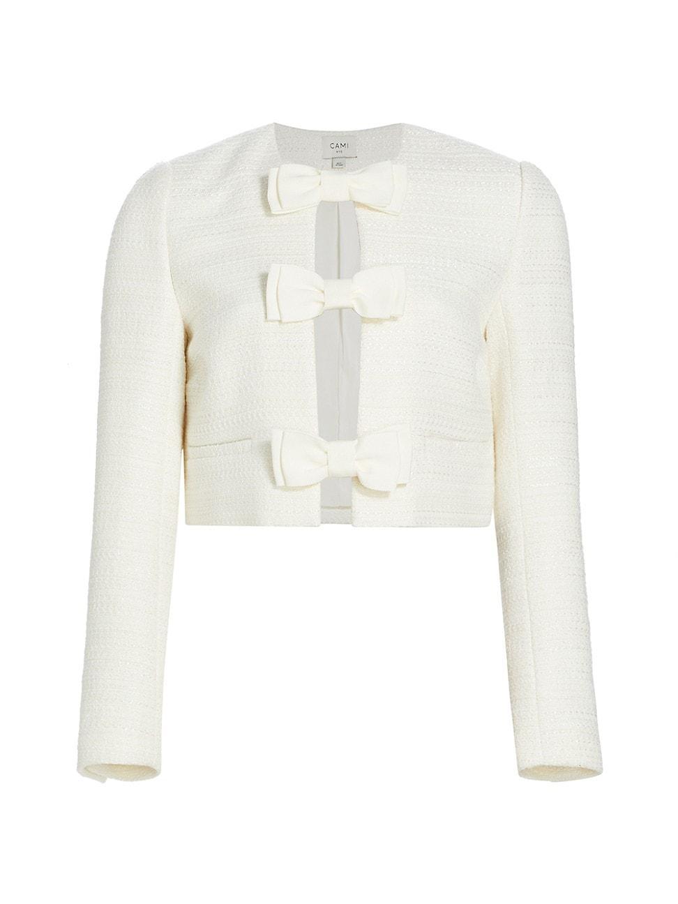 Womens Evangeline Wool-Blend Bow Jacket Product Image