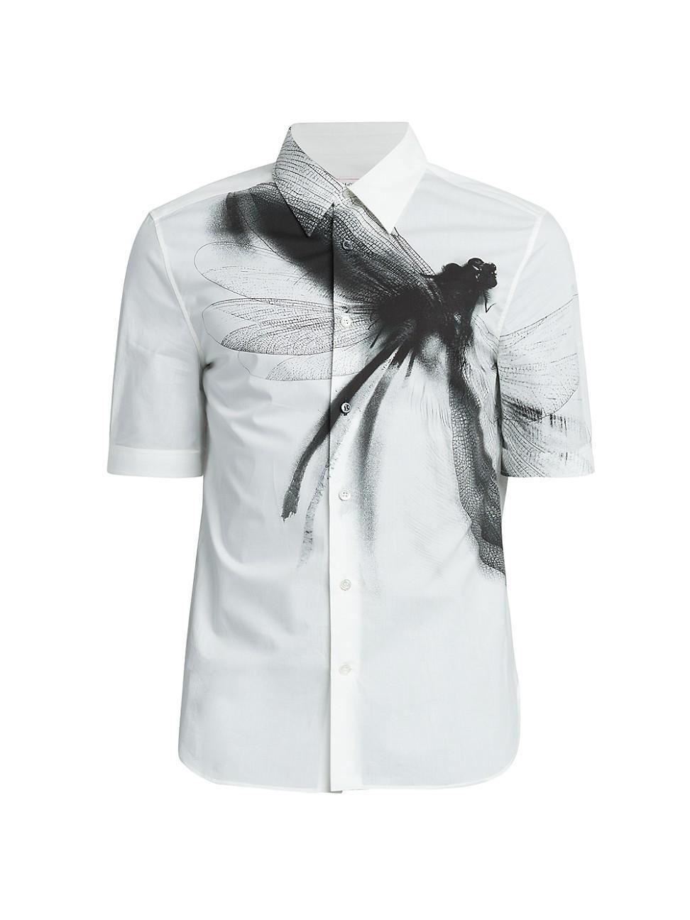 Mens Dragonfly Short-Sleeve Button-Front Shirt Product Image