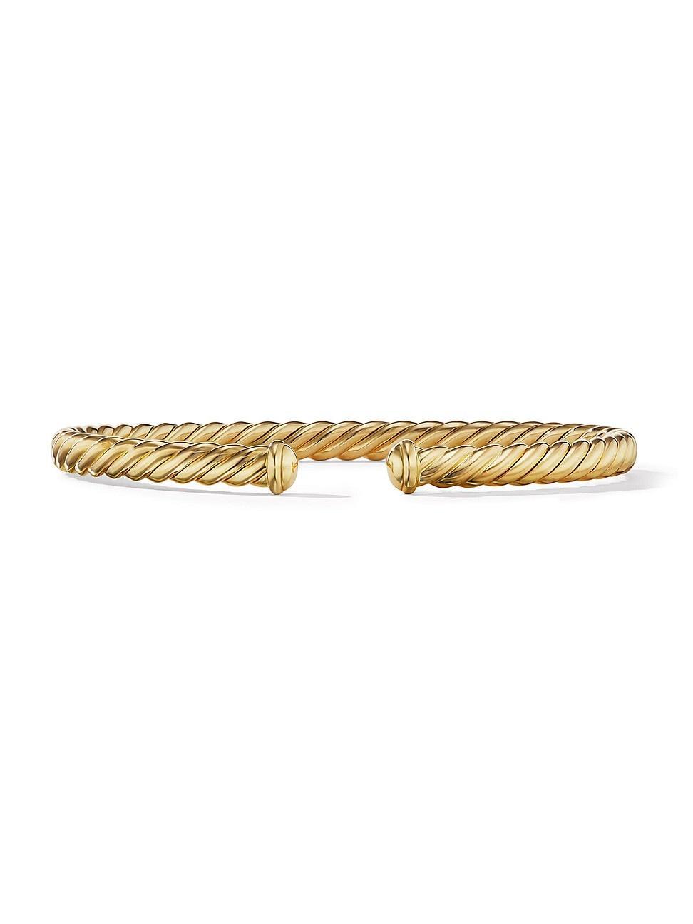 Womens Cablespira Oval Bracelet In 18K Yellow Gold, 4.5MM Product Image