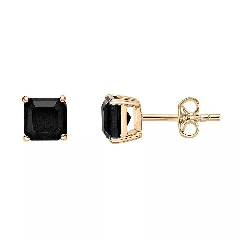 Gemminded 10k Gold Onyx Square Stud Earrings, Womens Product Image