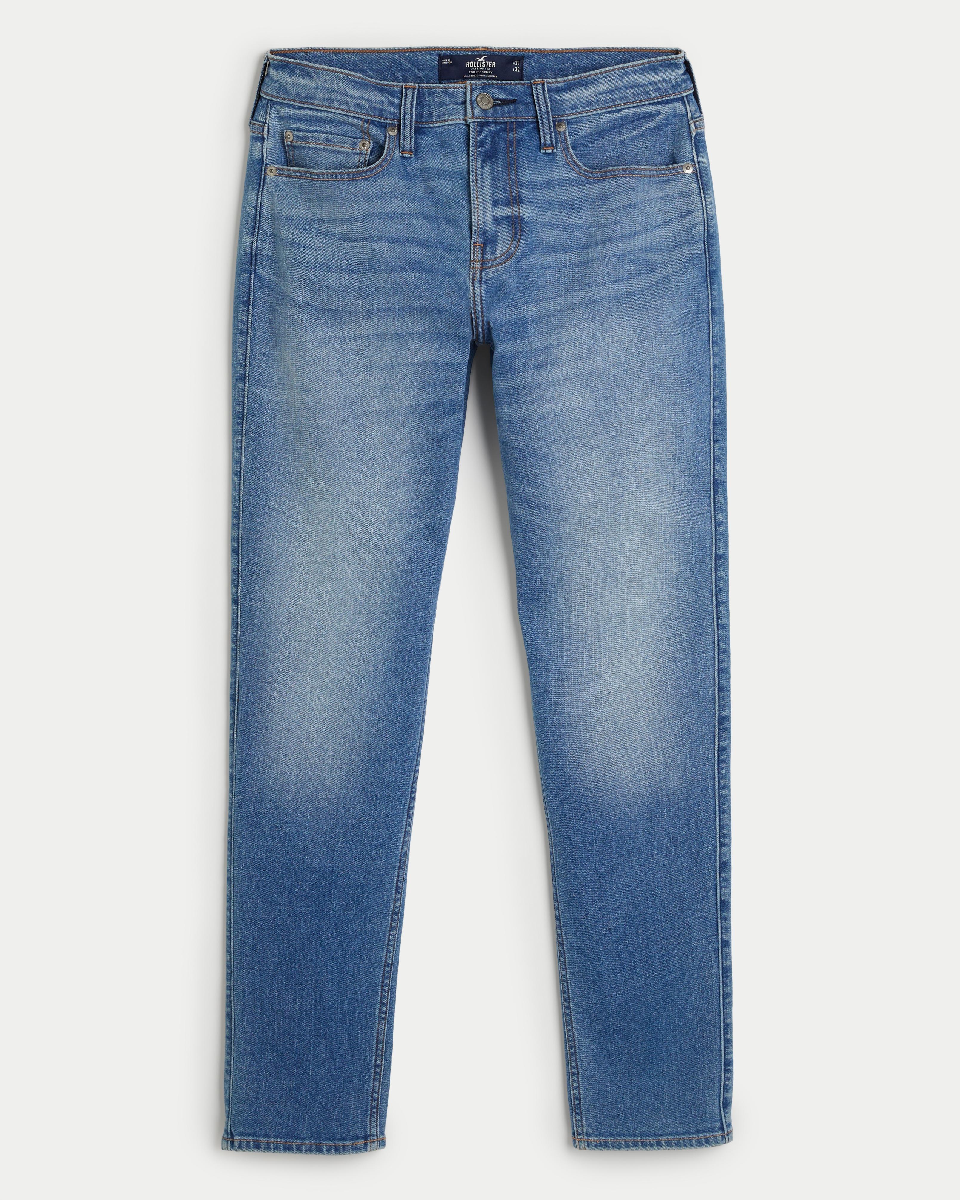 Medium Wash Athletic Skinny Jeans Product Image