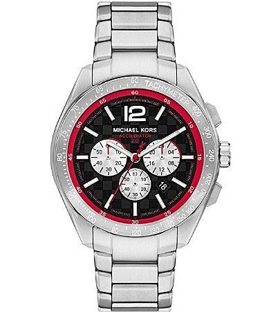 Michael Kors Mens Accelerator 2.0 Chronograph Stainless Steel Watch 44mm - Silver-tone Product Image