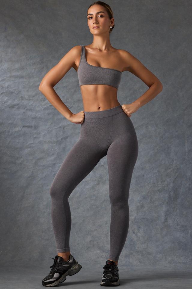 Seamless Rib Leggings in Washed Charcoal Product Image