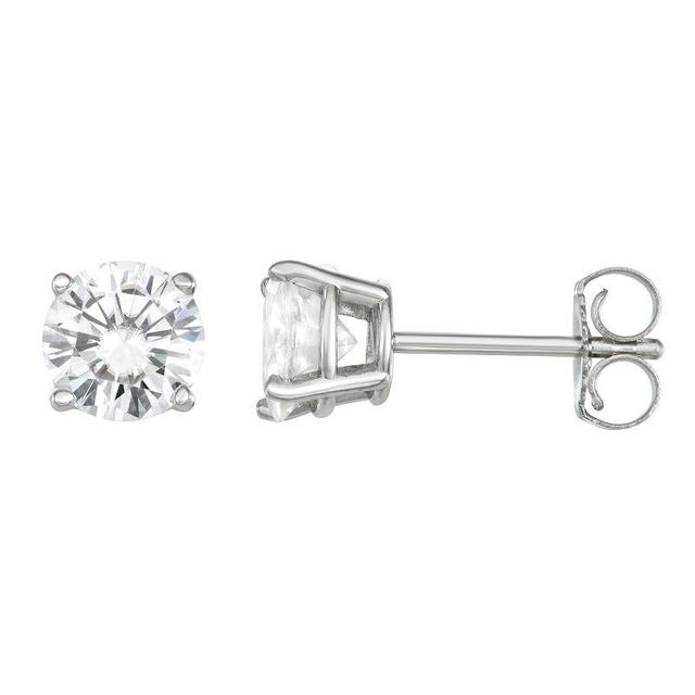 Charles & Colvard 14k White Gold 1 1/5 Carat T.W. Lab-Created Moissanite Stud Earrings, Womens Product Image