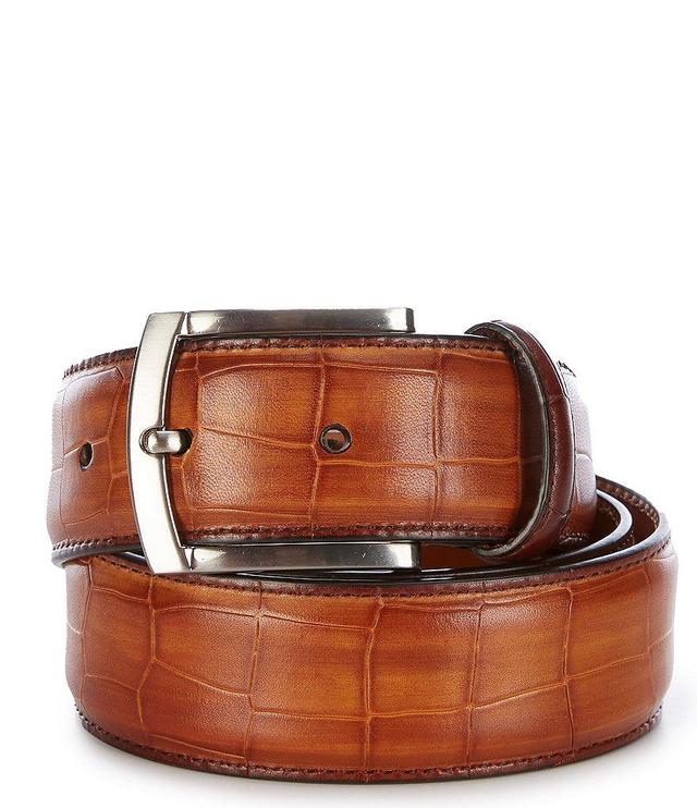 Magnanni Men's Grabar Embossed Leather Dress Belt Product Image